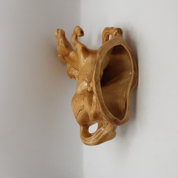 Vintage  Ceramic Horse Sculpture 7.5" X 7.5" Golden Wheat Colour - Picture 7 of 13